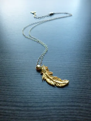 Feather Necklace (Virgo) — Olia Designs